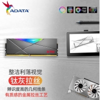 威刚龙耀DT50 64G-3200(32GX2)RGB灯条（钛灰）套条马甲